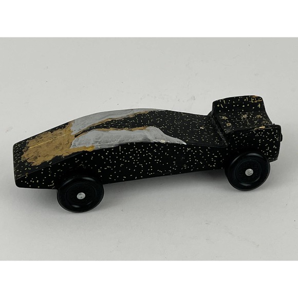 Pinewood Derby Wooden Race Car Black Painted Handmade BSA Cub Scouts VTG - Picture 7 of 13
